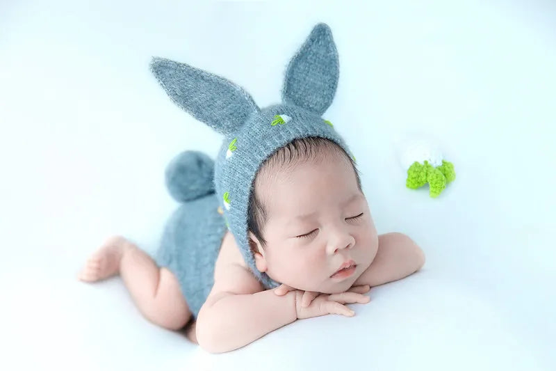 KMK - Rabbit Hat+Romper +Radish 5Pcs/set