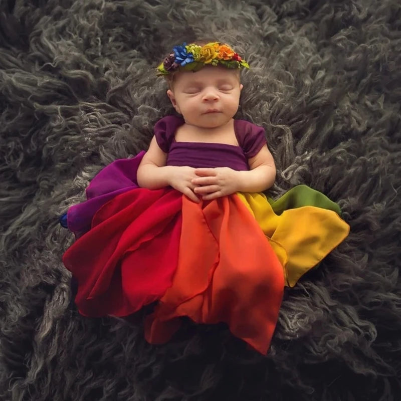 KMK - Rainbow Newborn Dress