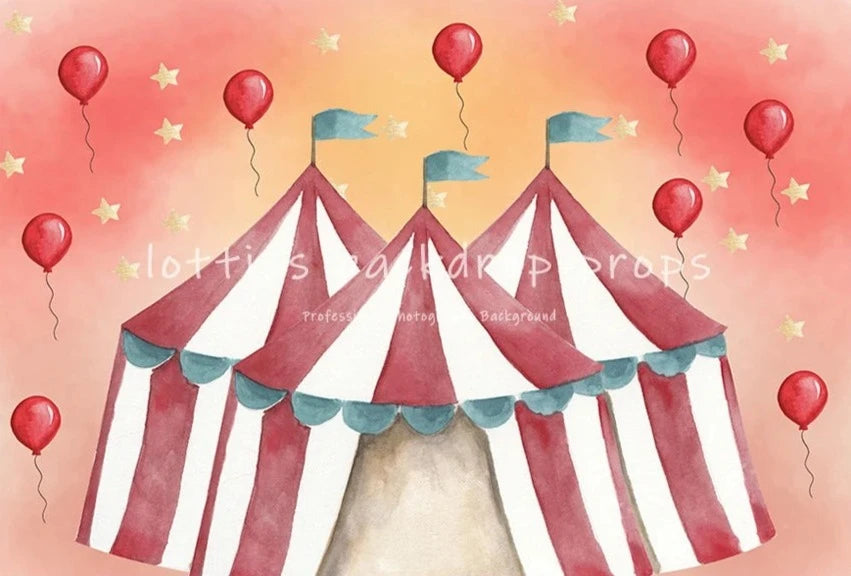 KMK - Red Big Top Circus Tent Backdrop