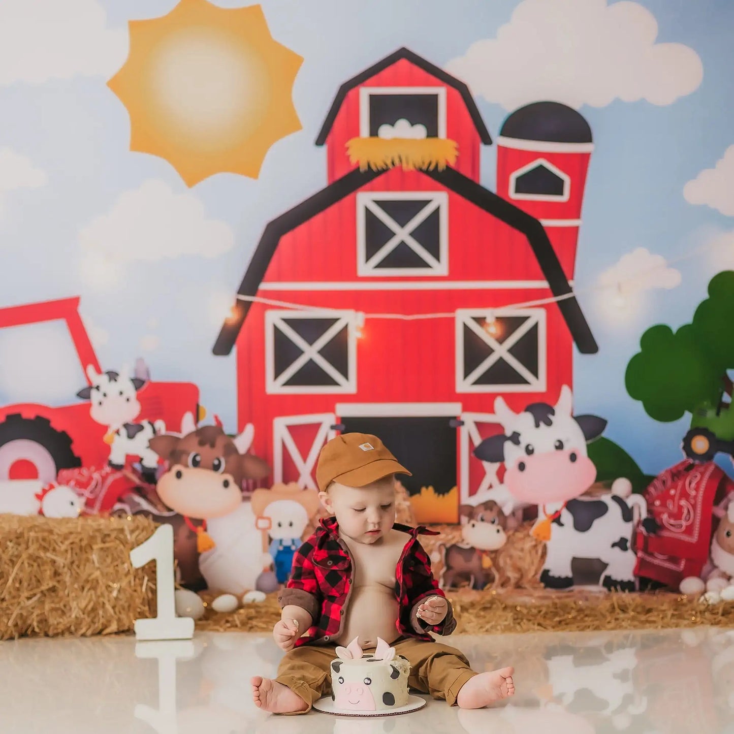 KMK - Red Farm Barnyard Backdrop