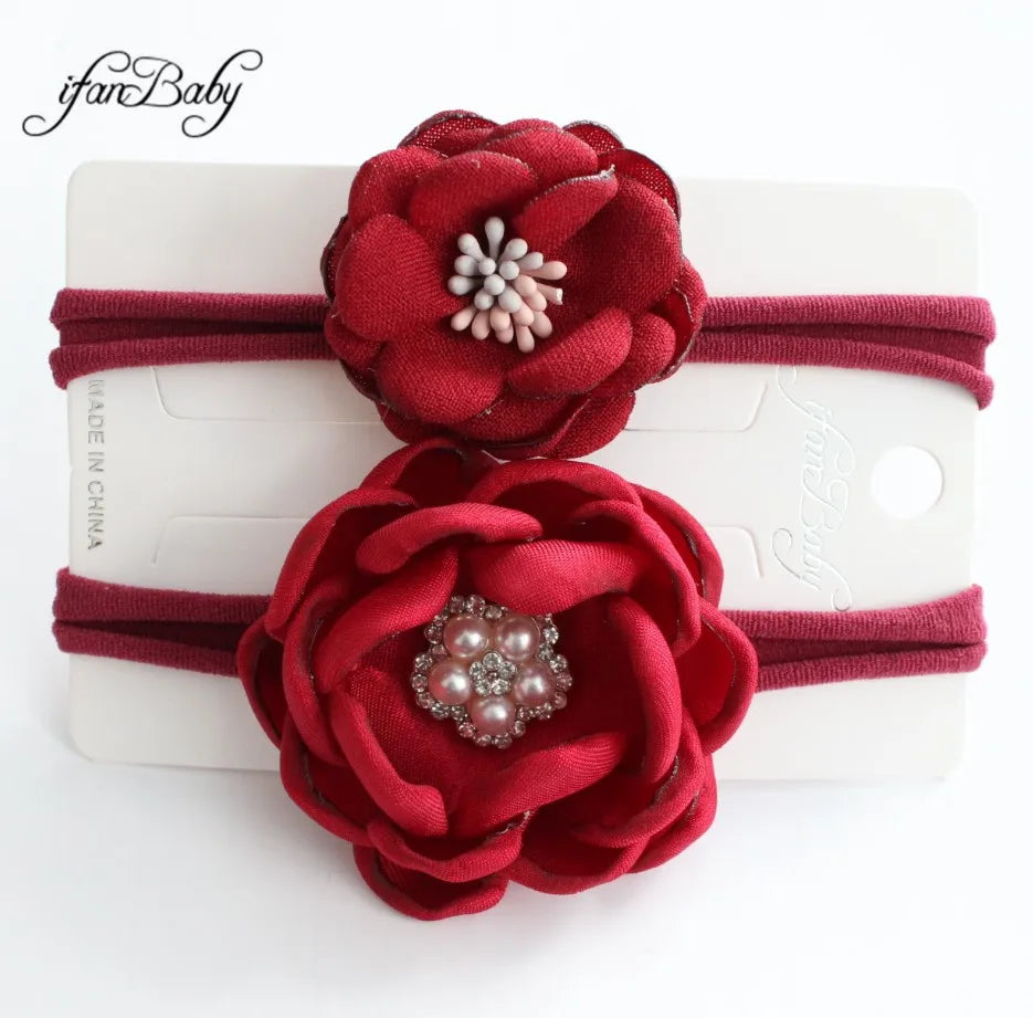 KMK - Rhinestone Floral Headband 2 pk