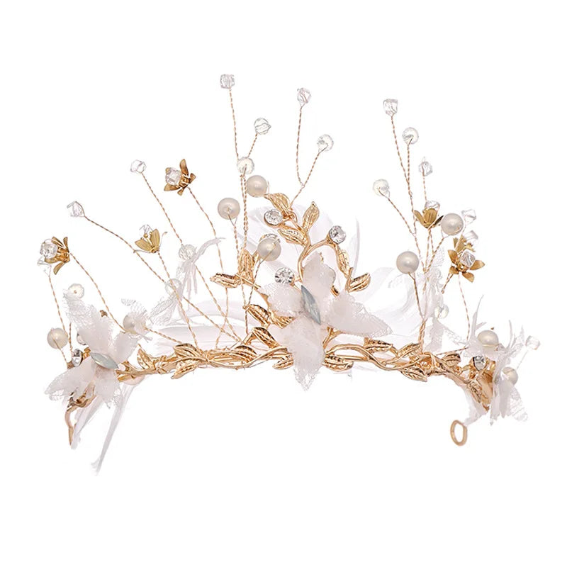 KMK - Rhinestone Leaf Butterfly Headband