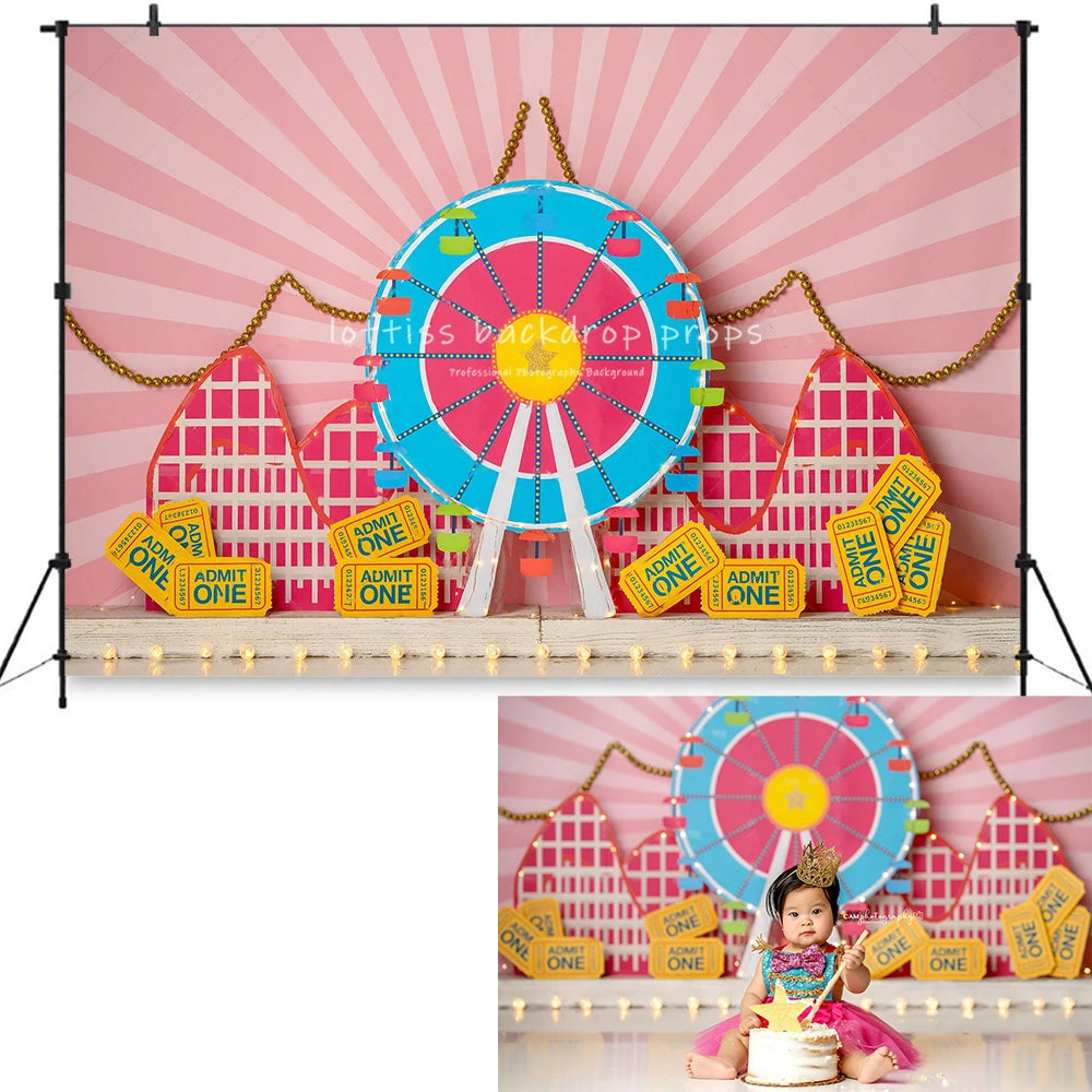 KMK - Roller Coaster Circus Backdrop