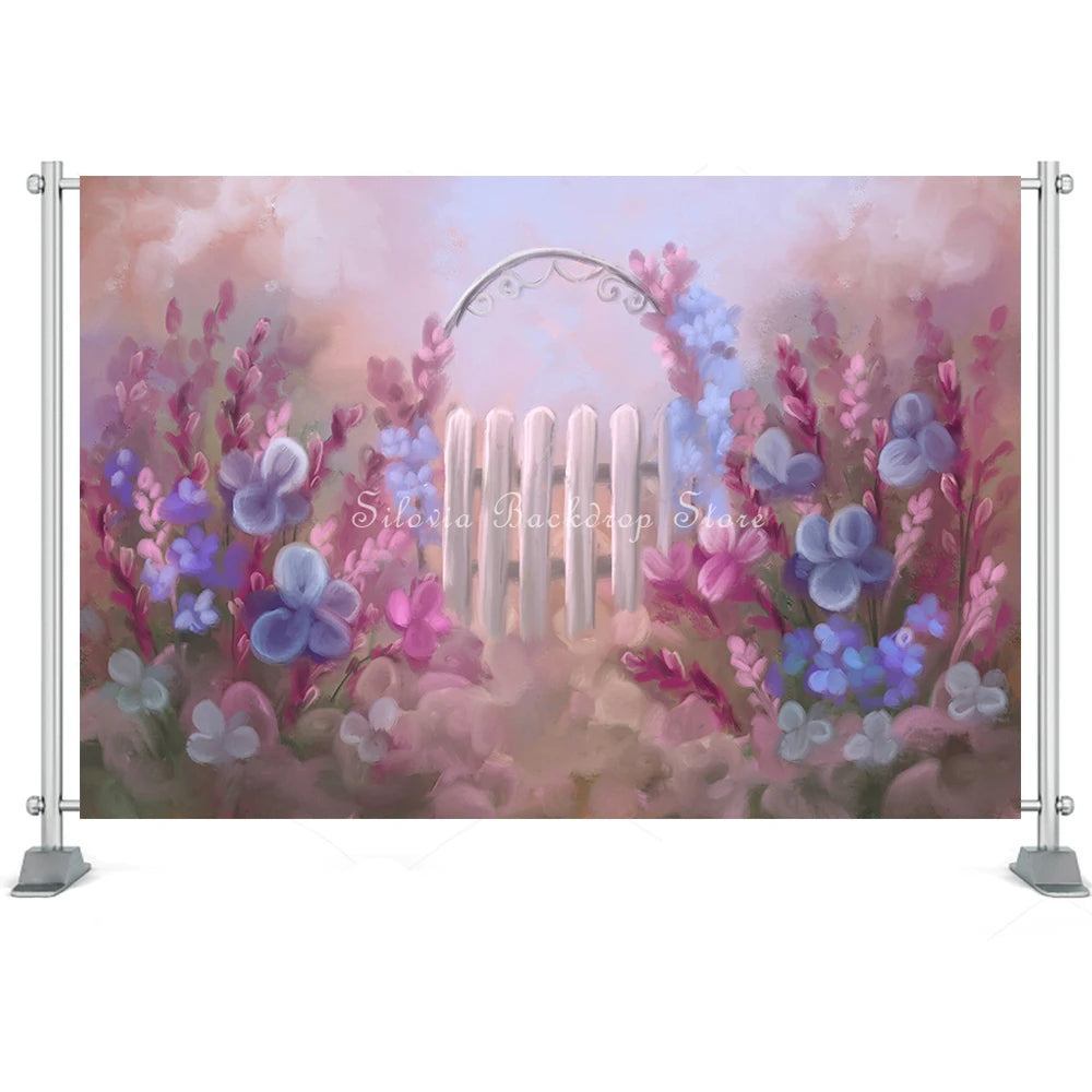 KMK - Romantic Gate Blooms Backdrop