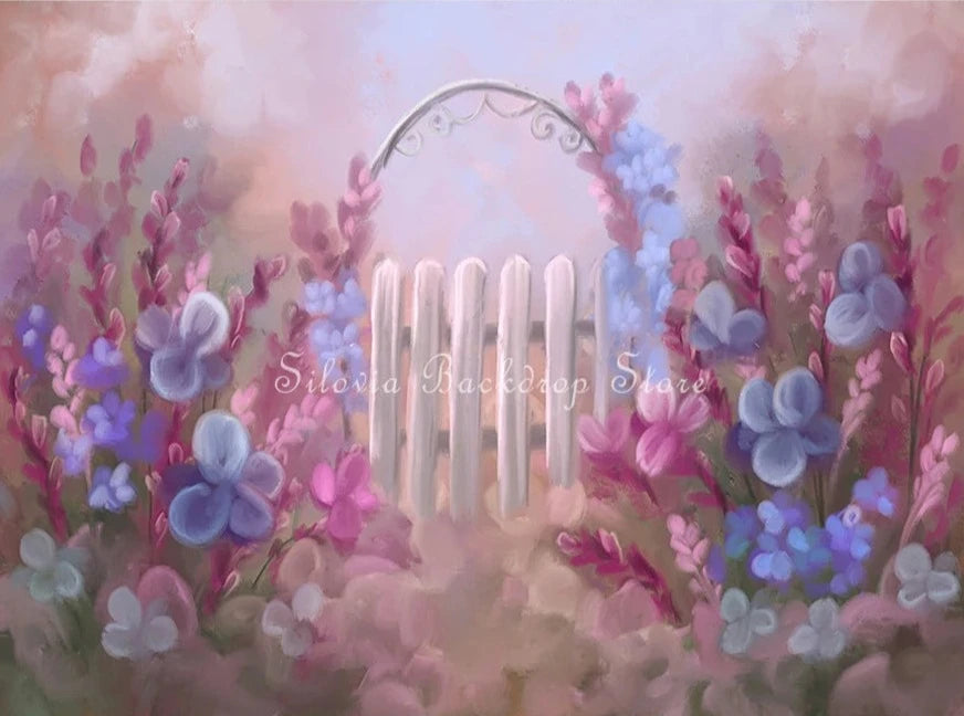 KMK - Romantic Gate Blooms Backdrop