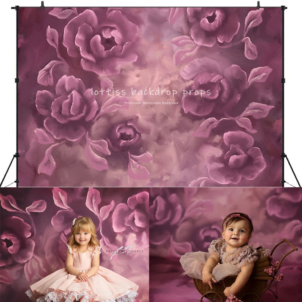 KMK - Rose Floral Painting Backdrop