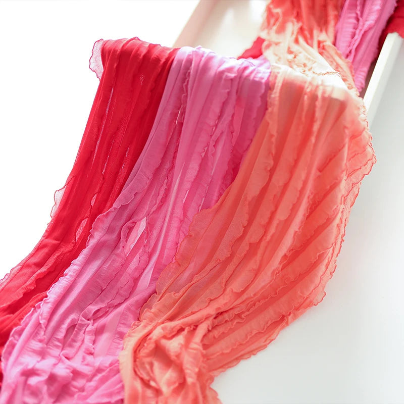 KMK - Ruffle Stretch Fabric Wrap