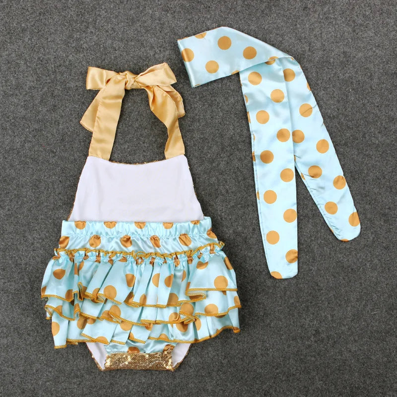 KMK - Sequin Tutu Romper + Headband