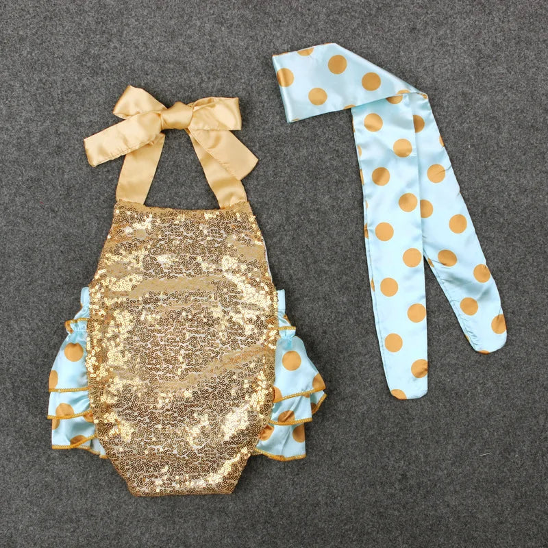 KMK - Sequin Tutu Romper + Headband