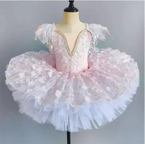 KMK - Sequined Flower Tutu Ballet Dress