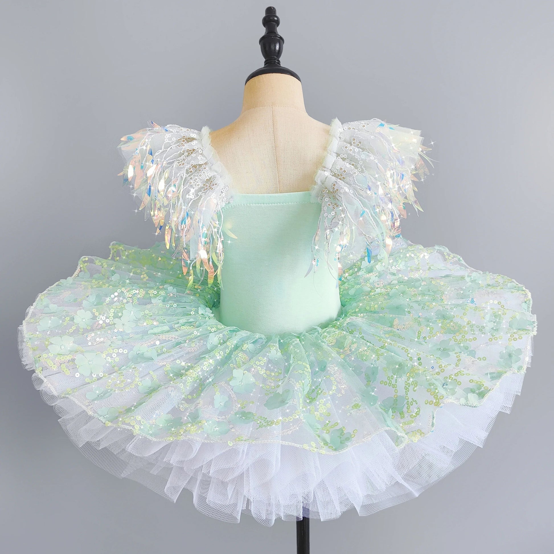 KMK - Sequined Flower Tutu Ballet Dress