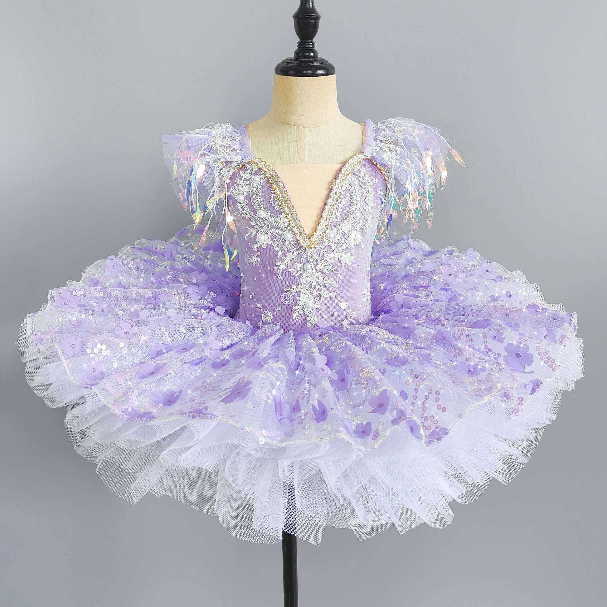 KMK - Sequined Flower Tutu Ballet Dress