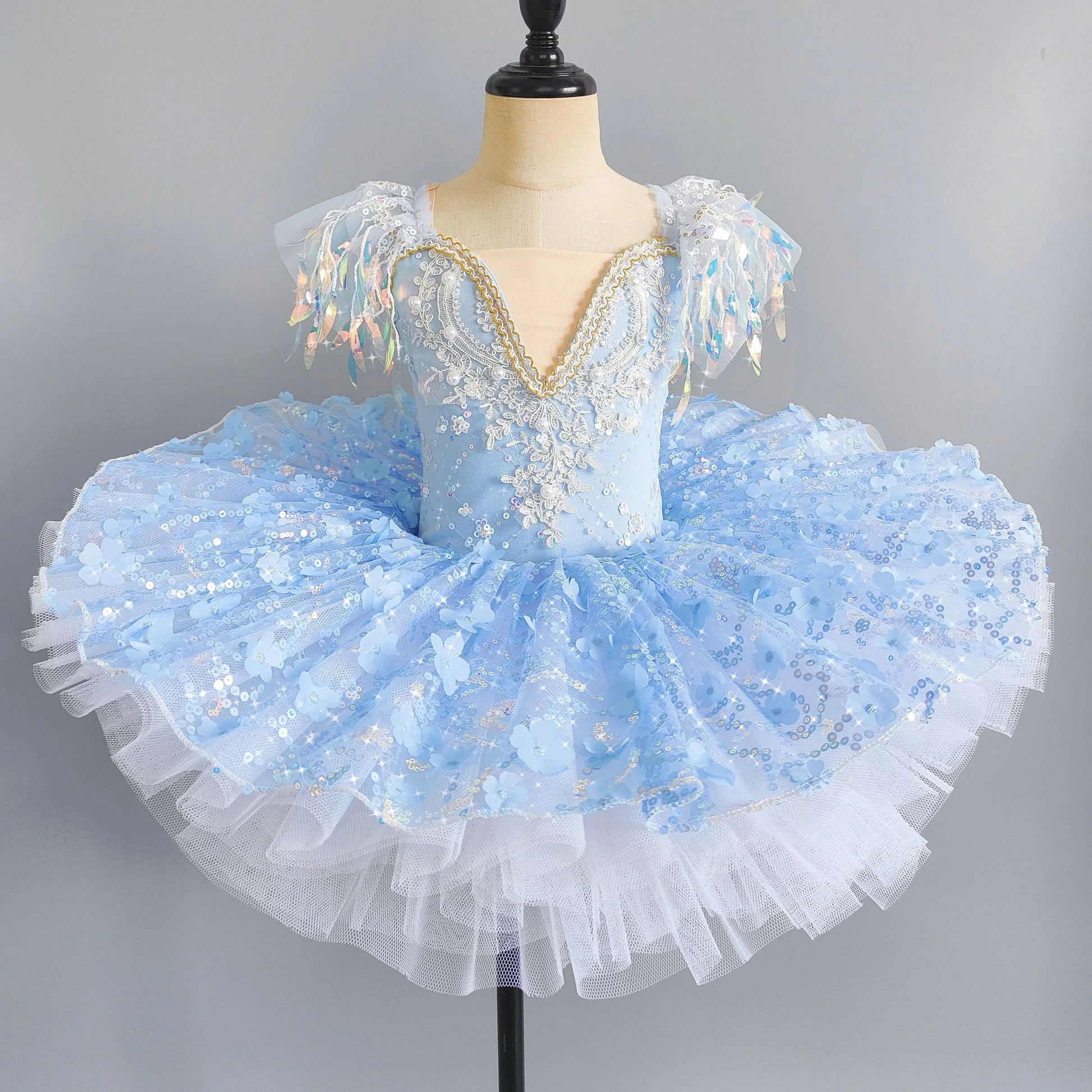 KMK - Sequined Flower Tutu Ballet Dress