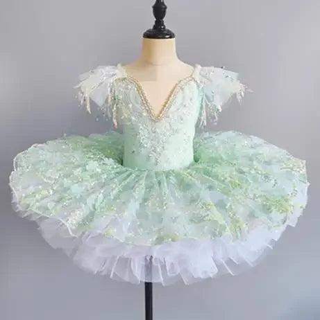 KMK - Sequined Flower Tutu Ballet Dress