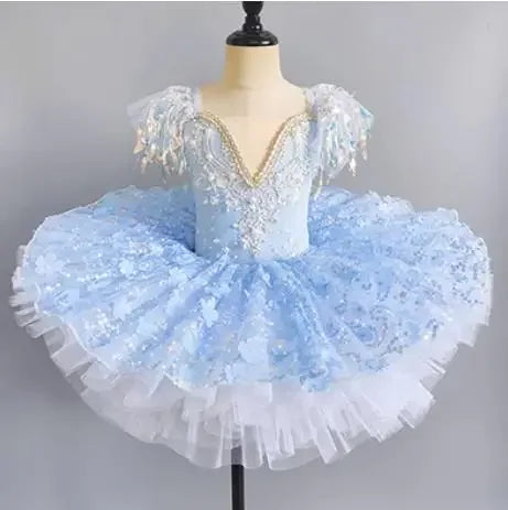 KMK - Sequined Flower Tutu Ballet Dress