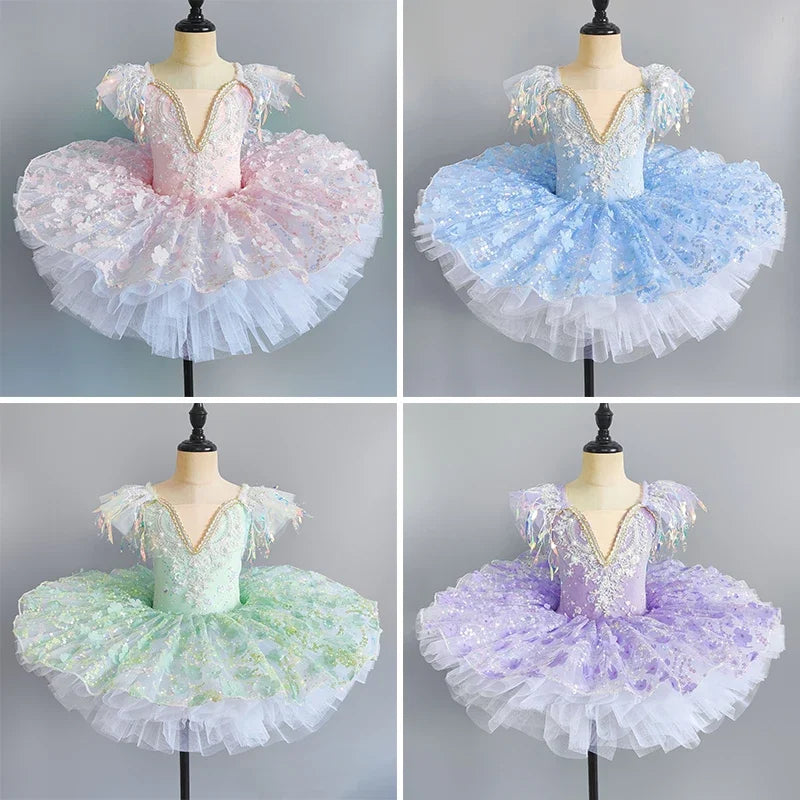 KMK - Sequined Flower Tutu Ballet Dress