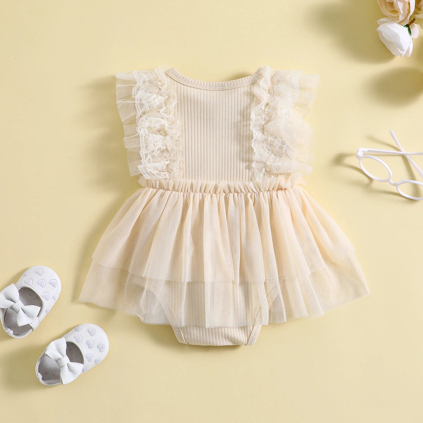 KMK - Shiny Sequin Sleeveless Summer Tutu Romper