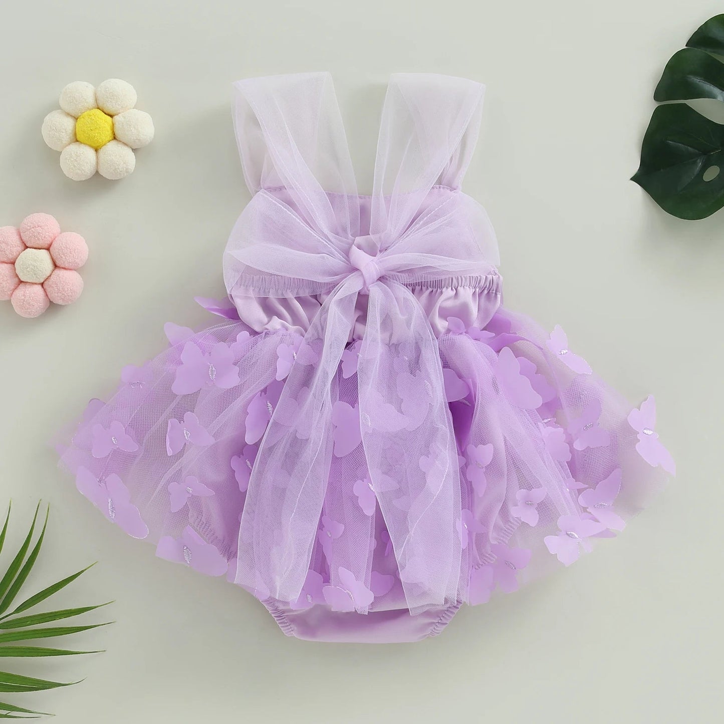 KMK - Sleeveless Butterfly Tulle Romper