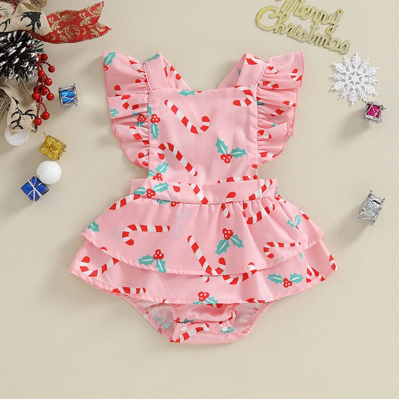 KMK - Sleeveless Candy Cane Romper