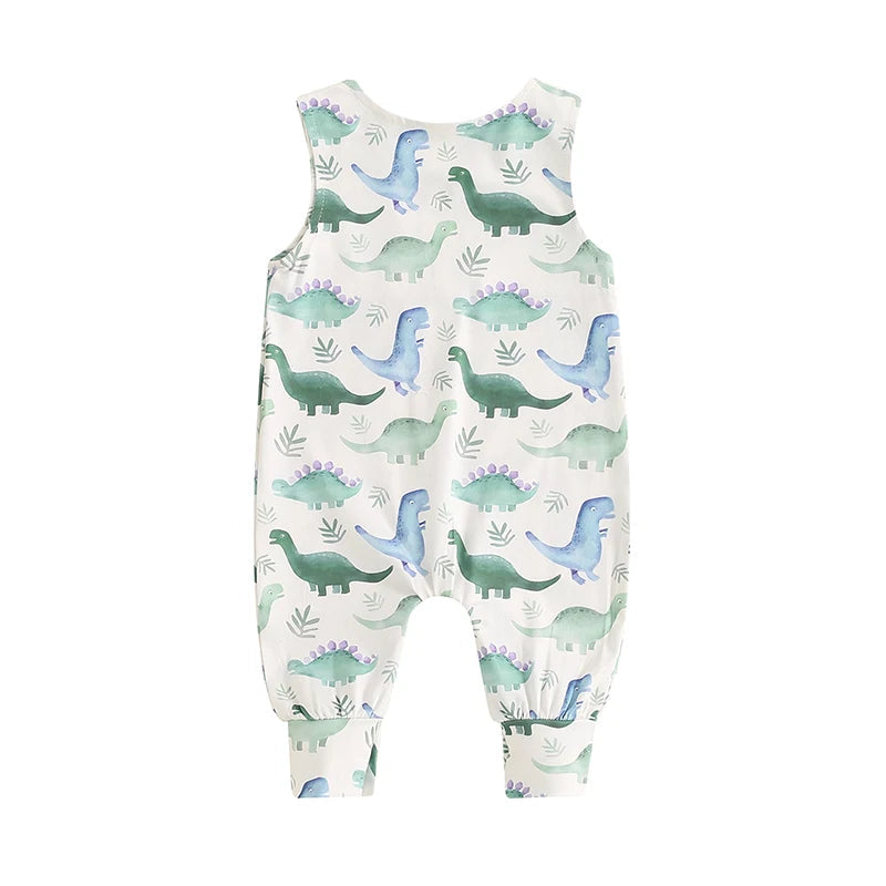 KMK - Sleeveless Dinosaur Print Romper