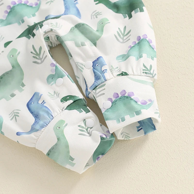 KMK - Sleeveless Dinosaur Print Romper