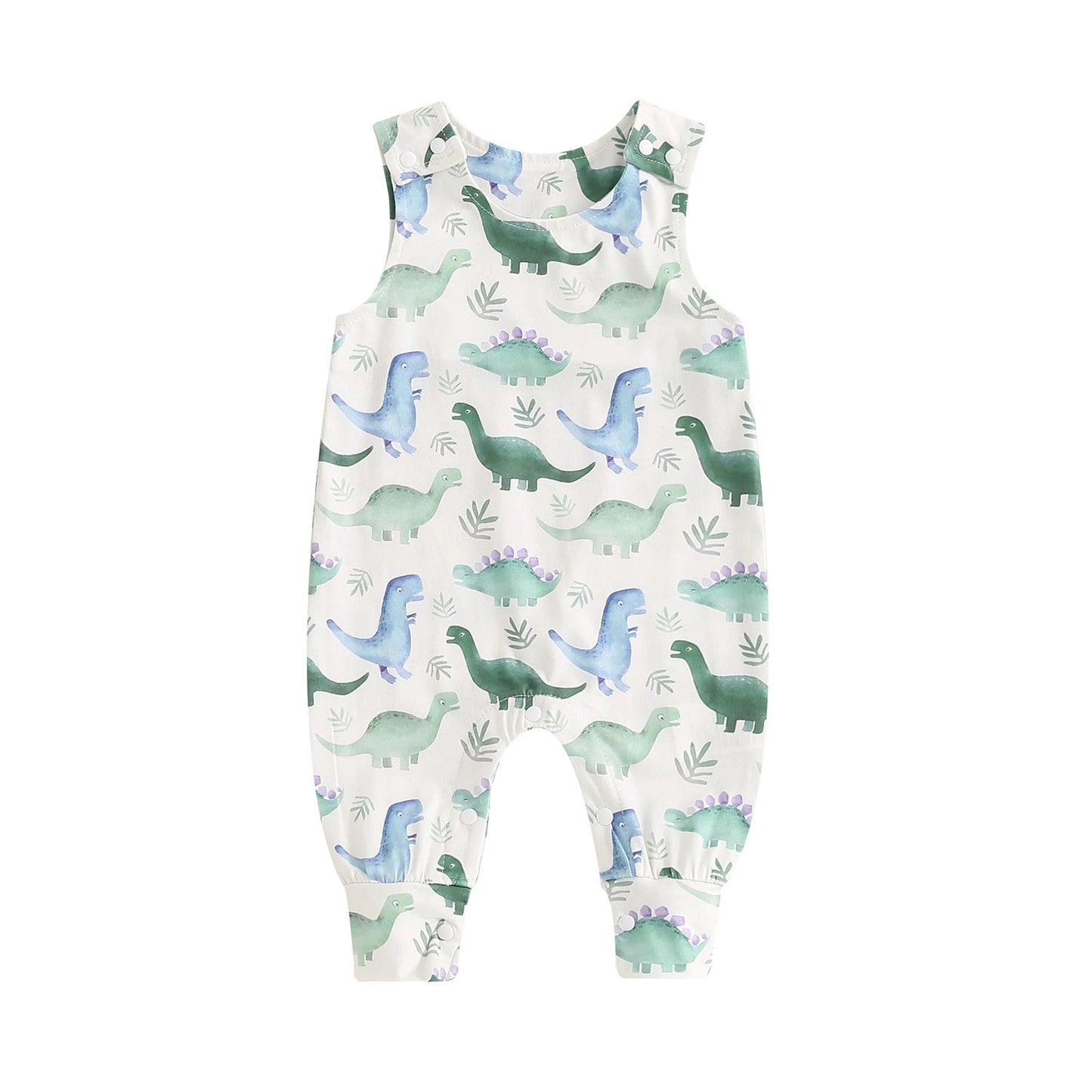 KMK - Sleeveless Dinosaur Print Romper