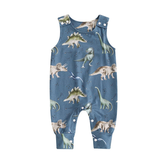 KMK - Sleeveless Dinosaur Print Romper