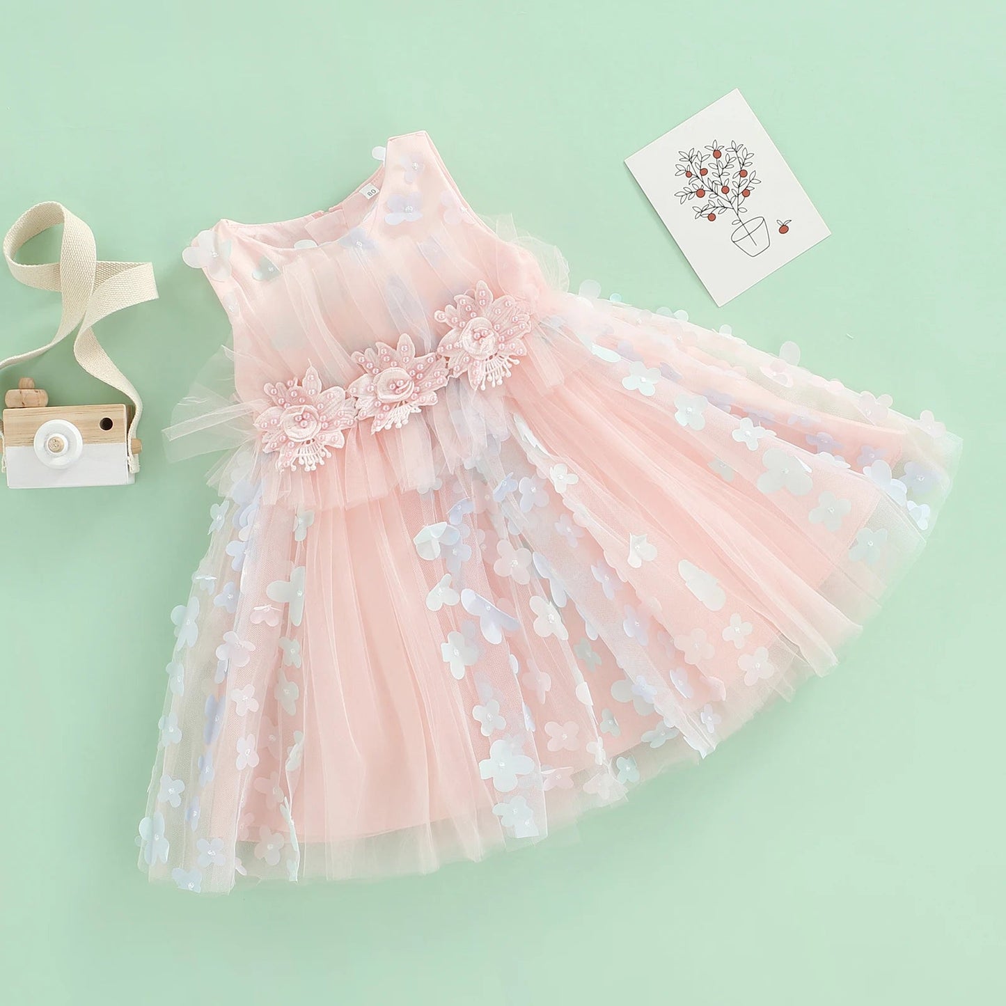 KMK - Sleeveless Flower Lace Tutu Dress