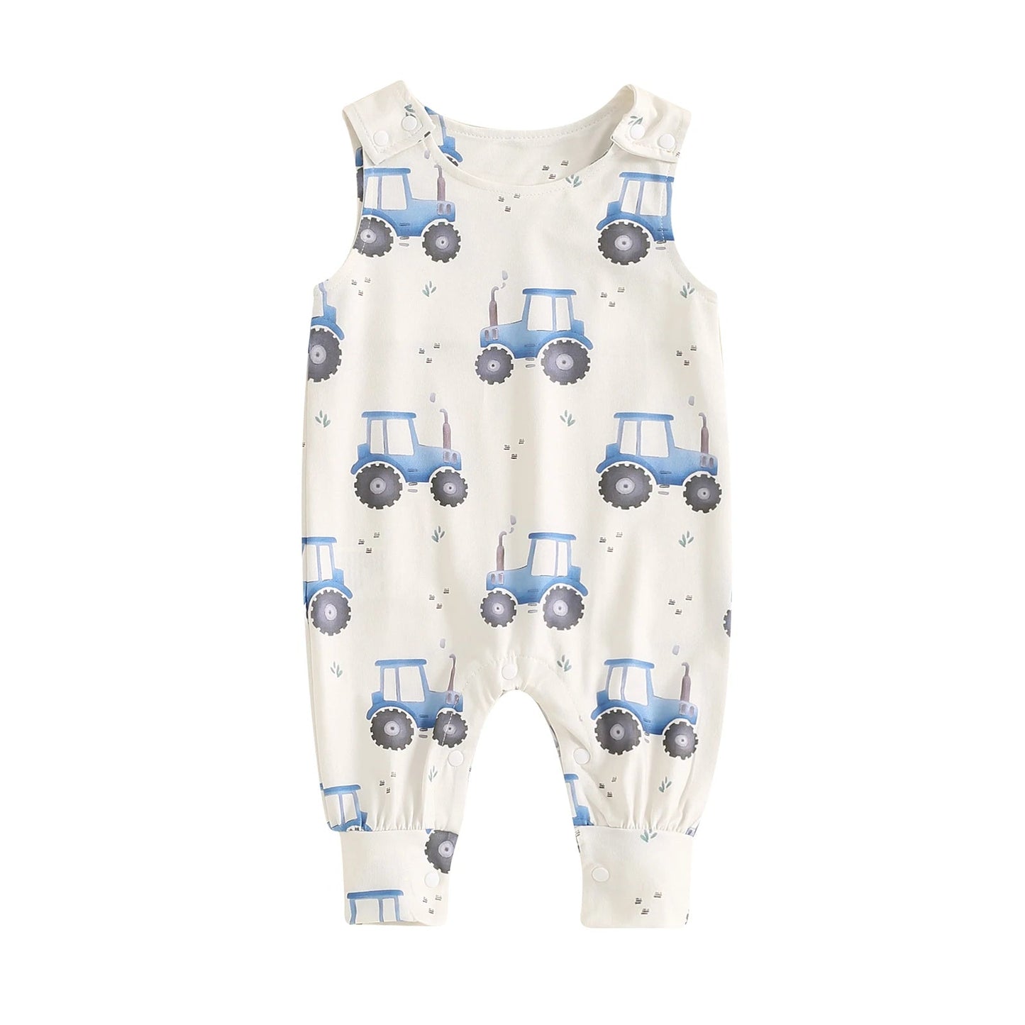 KMK - Sleeveless Tractor Print Romper