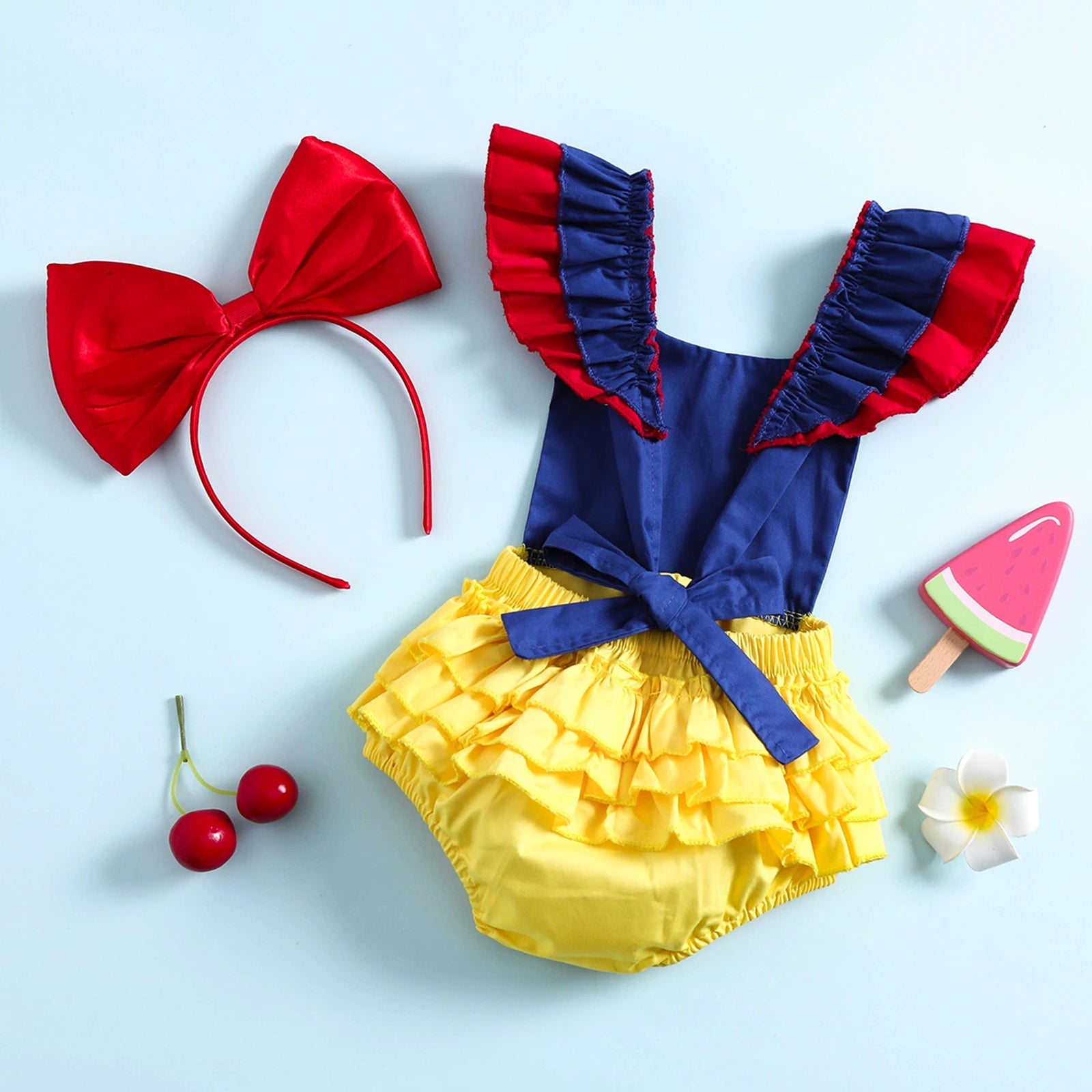 KMK - Snow White Princess Romper + Headband