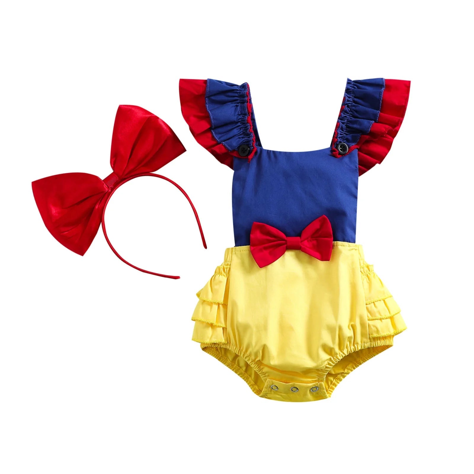 KMK - Snow White Princess Romper + Headband