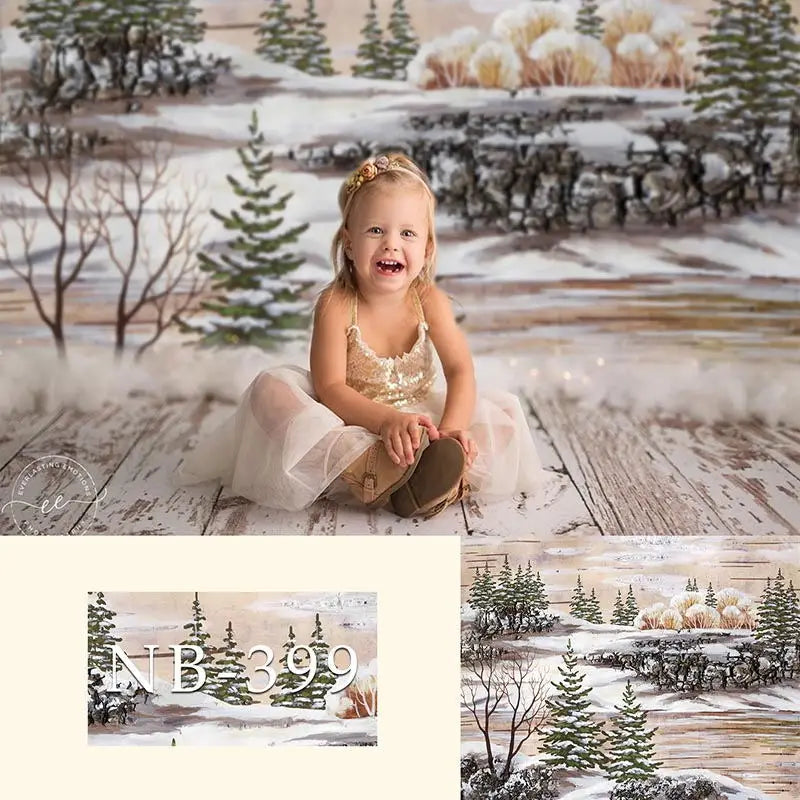 KMK - Snow Woods watercolour backdrop