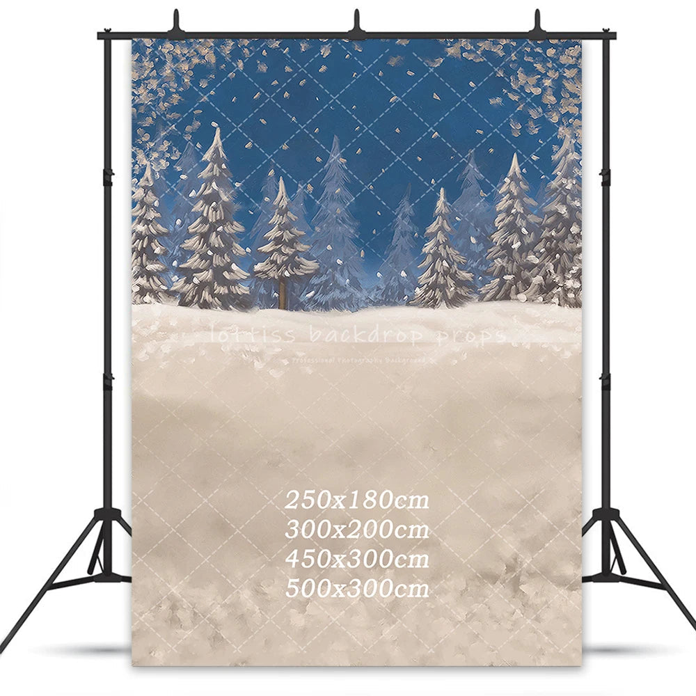 KMK - Snowy Forest Christmas Backdrop