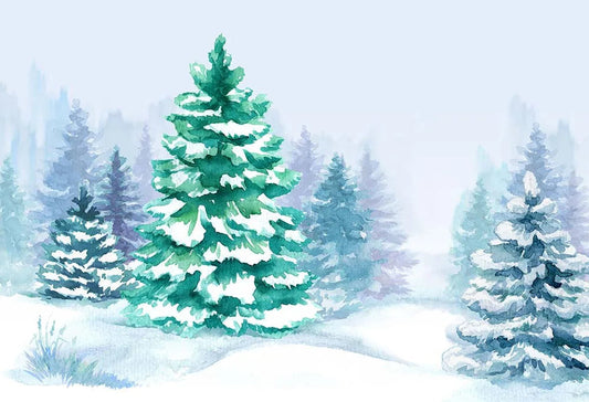 KMK - Snowy Trees Backdrop