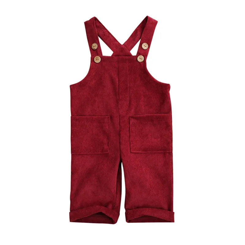 KMK - Soft Plain Coloured Corduroy Overalls