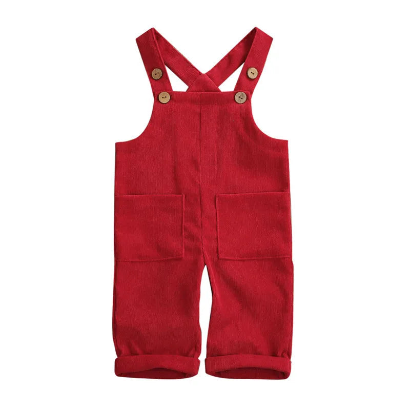 KMK - Soft Plain Coloured Corduroy Overalls