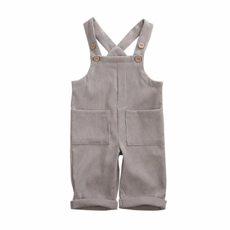 KMK - Soft Plain Coloured Corduroy Overalls