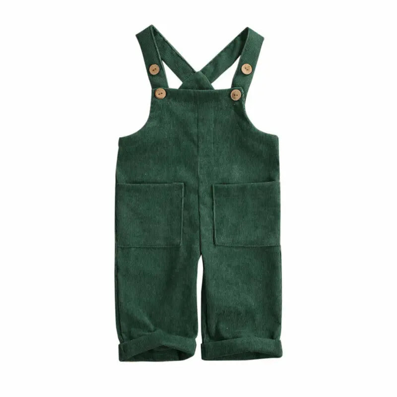 KMK - Soft Plain Coloured Corduroy Overalls