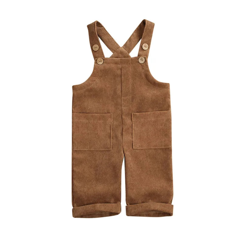 KMK - Soft Plain Coloured Corduroy Overalls