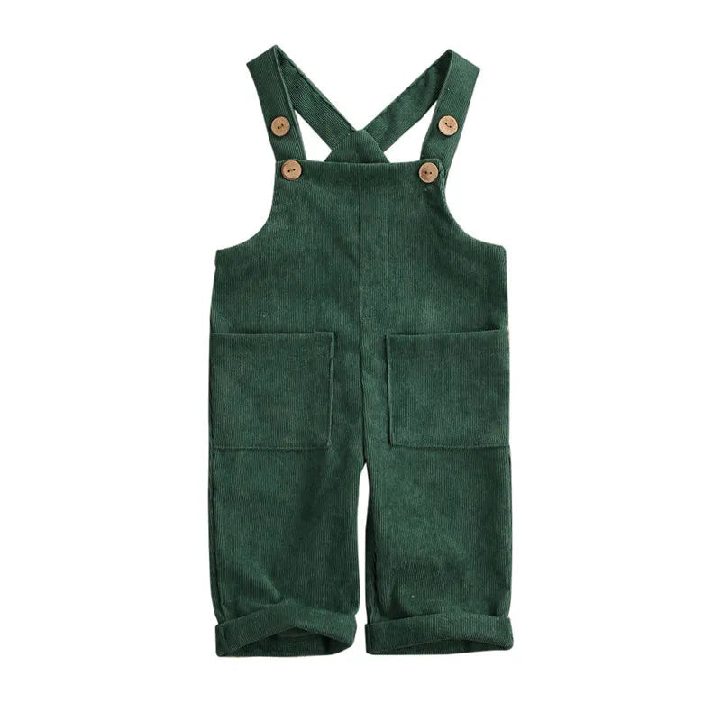 KMK - Soft Plain Coloured Corduroy Overalls