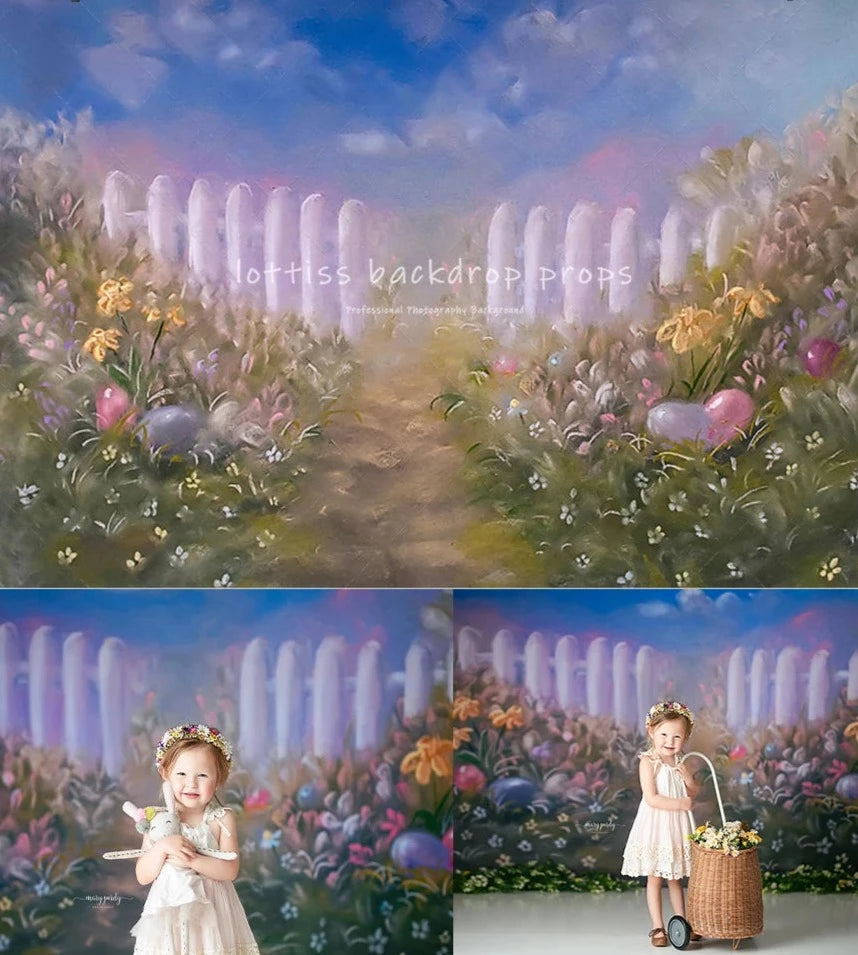 KMK - Spring Easter Garden Backdrop