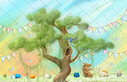 KMK - Spring Easter Rabbit Hunt Backdrop