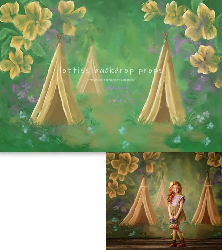 KMK - Spring Floral Teepee Backdrop