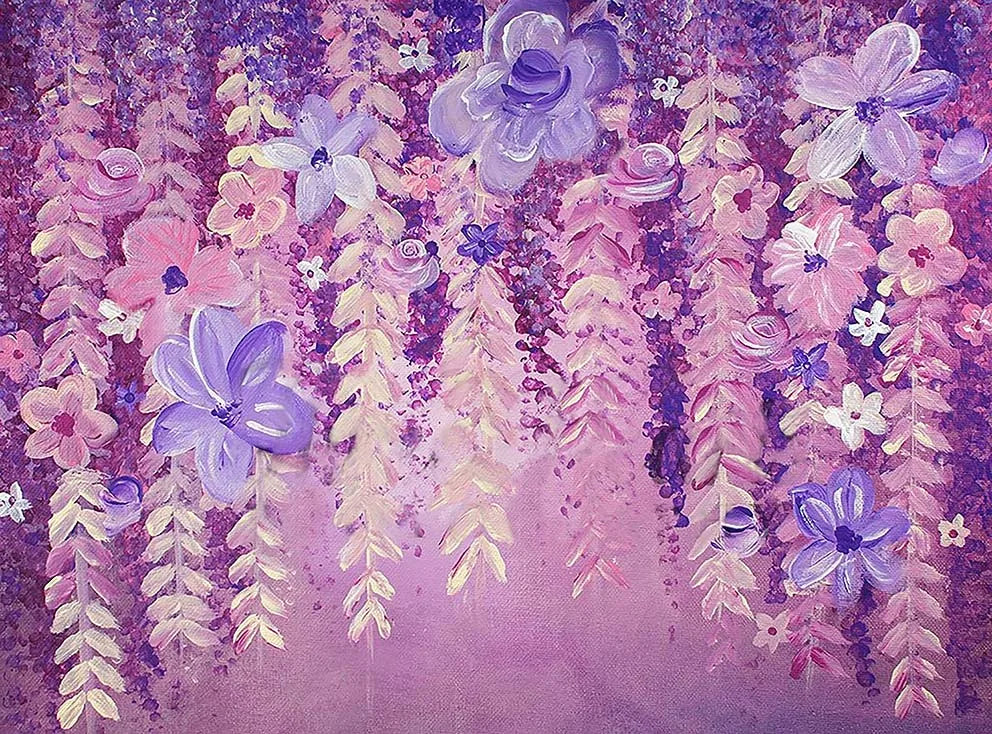 KMK - Spring Flowers Vine Painting Backdrop