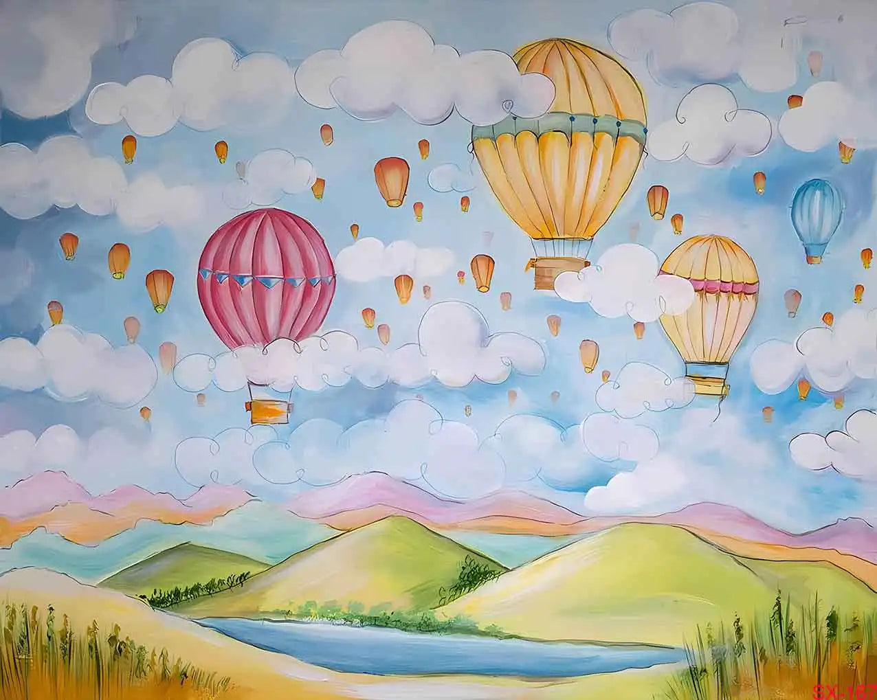 KMK - Spring Hot Air Balloon Backdrop