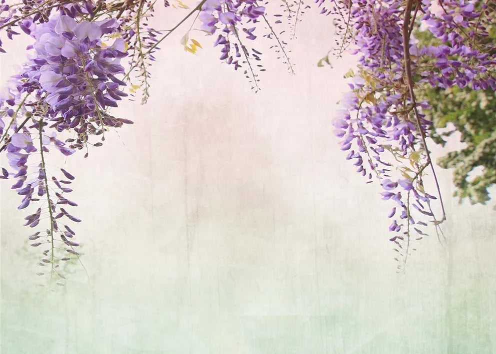 KMK - Spring Purple Flowers Painting Backdrop