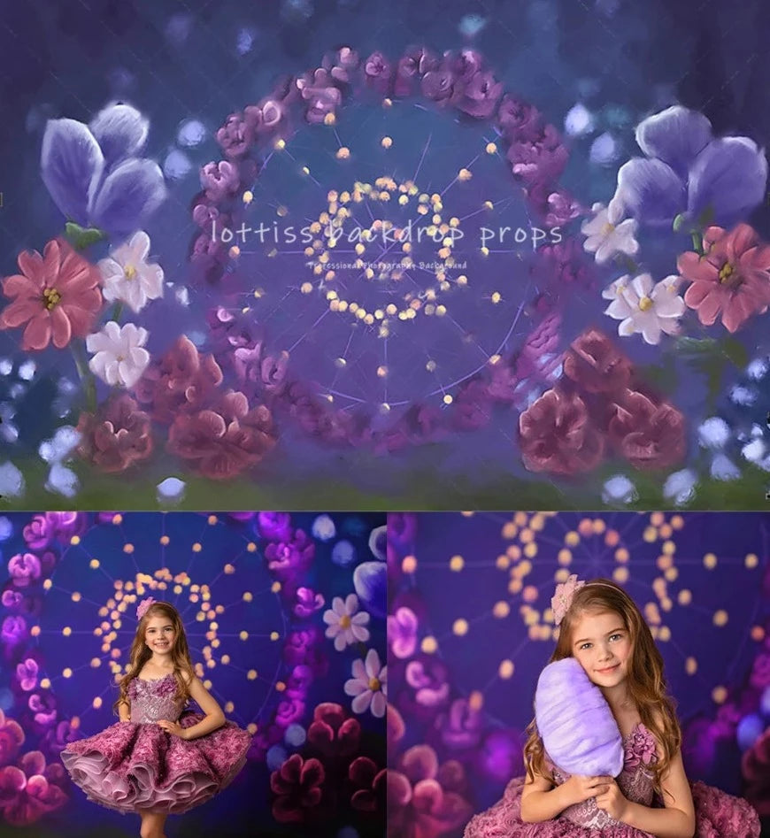 KMK - Spring Rural Flower Wreath Backdrop