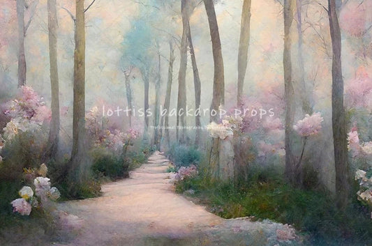 KMK - Spring Rural Forest Path Backdrop