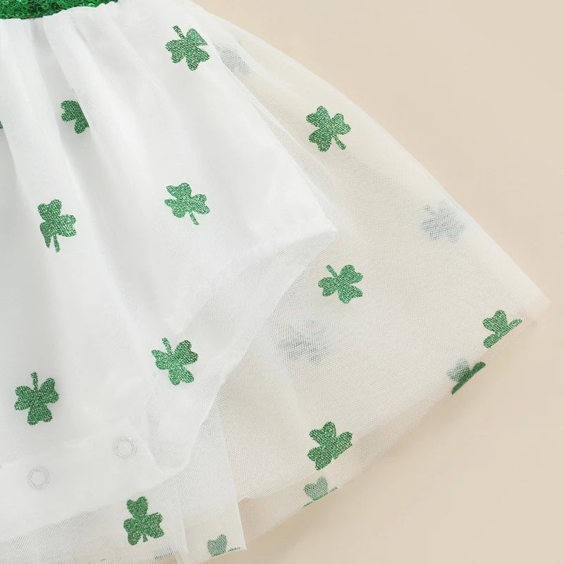 KMK - St. Patrick's Sequin Clover Tutu Romper