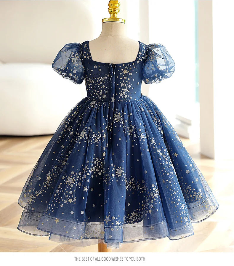 KMK - Star Sequins Blue Dress